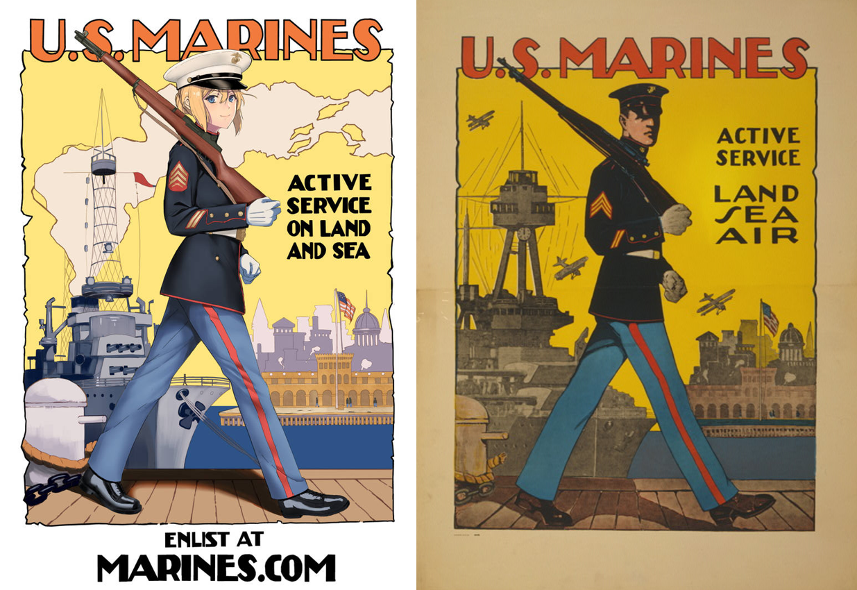 Les Marines américains espèrent attirer des recrues avec des affiches de style anime